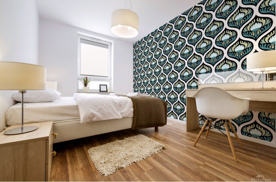 SEAMLESS FLORAL PATTERN 17 Mural print