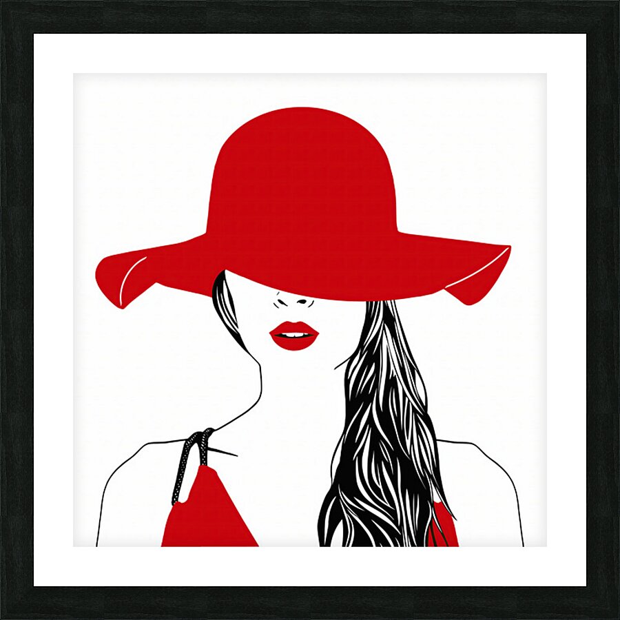 LADY IN RED Picture Frame print