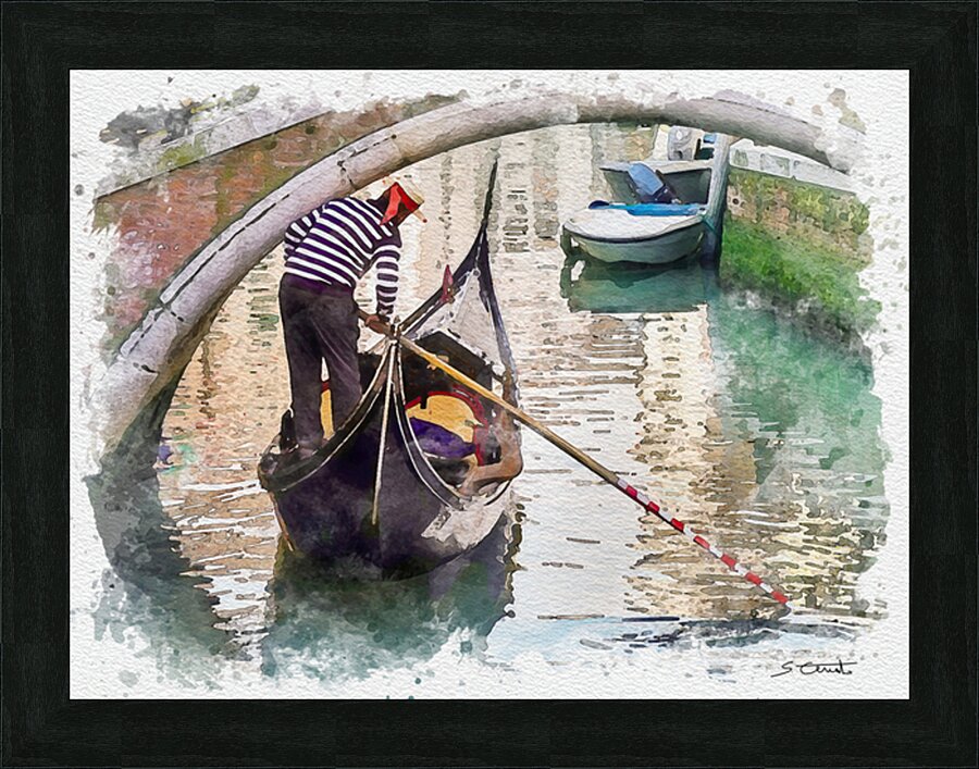 VENICE GONDOLIER Picture Frame print