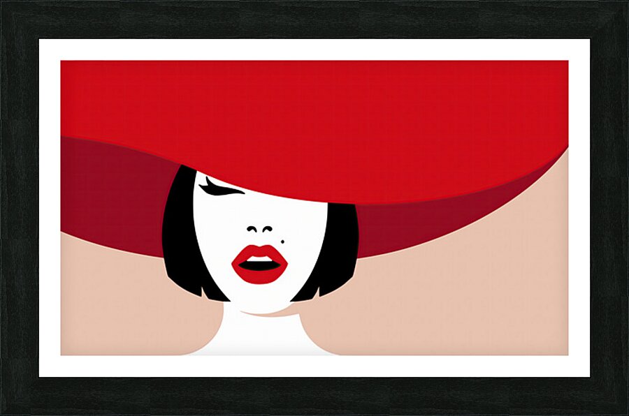 THE RED HAT Picture Frame print