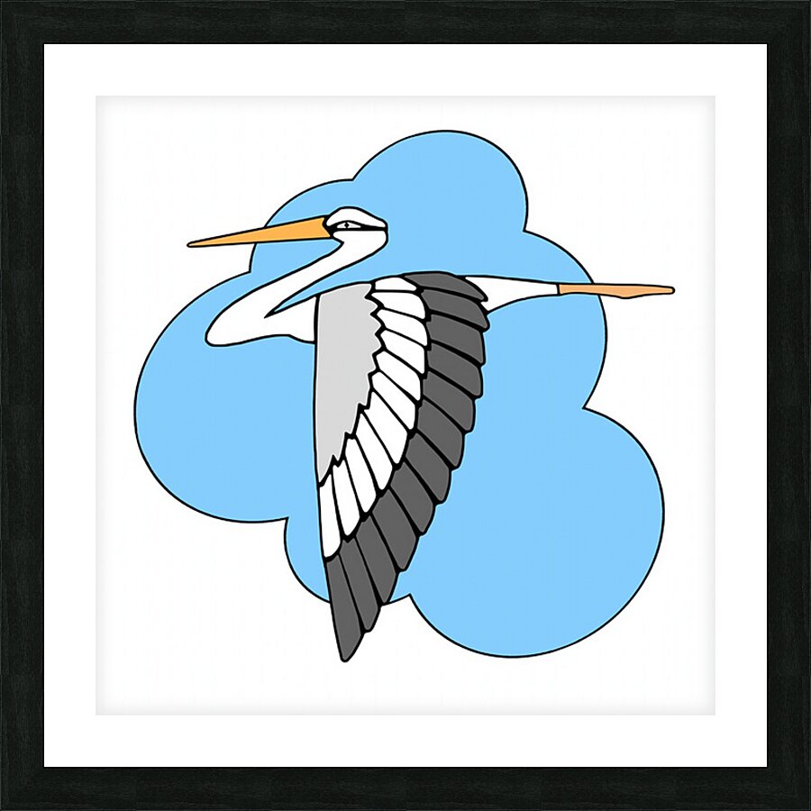 STORK IN FLIGHT Picture Frame print
