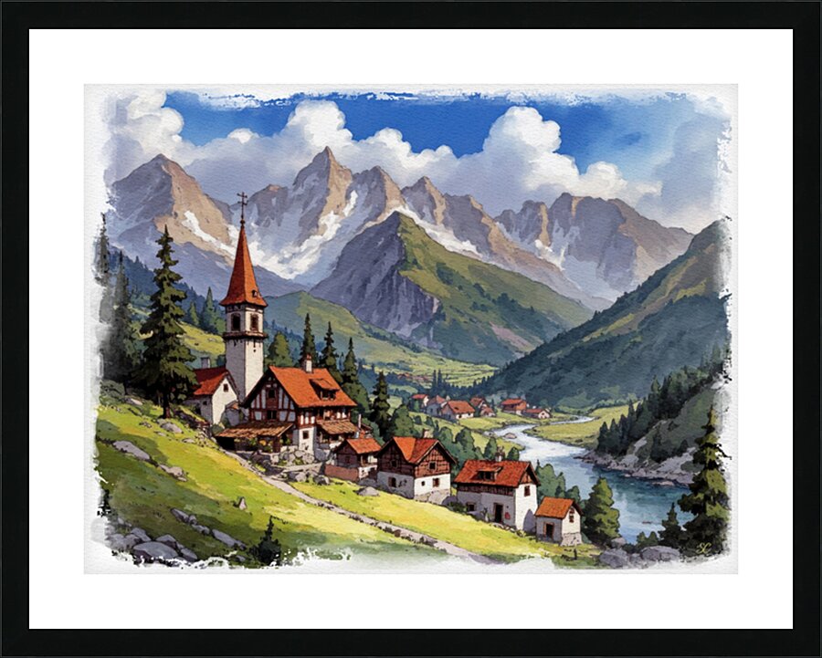 ALPINE VILLAGE Picture Frame print