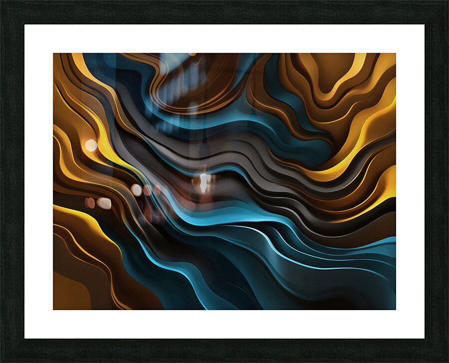 COLORFUL SOLID WAVES Picture Frame print
