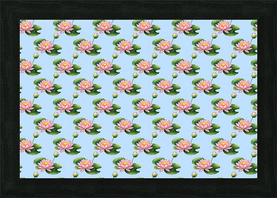 SEAMLESS WATERLILLY PATTERN Picture Frame print
