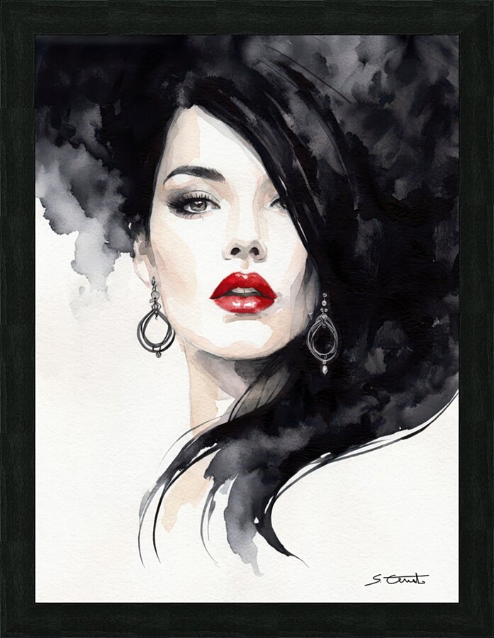 RED LIPS   Picture Frame print