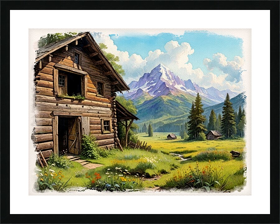 OLD MOUNTAIN CABIN Picture Frame print