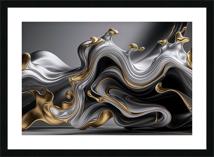GOLD AND SILVER BLEND Picture Frame print