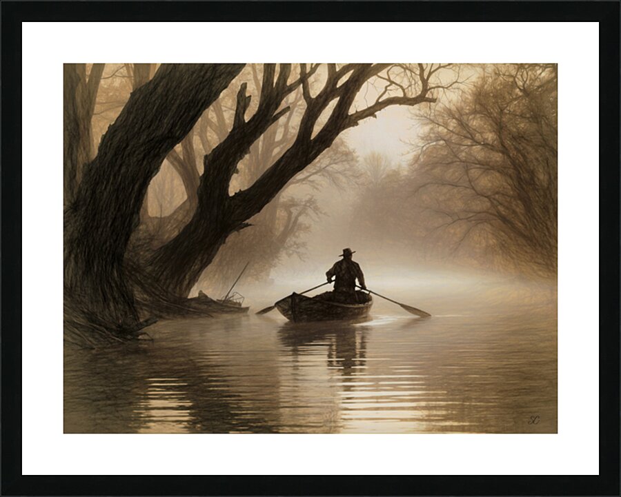 ROWING IN THE MIST Picture Frame print