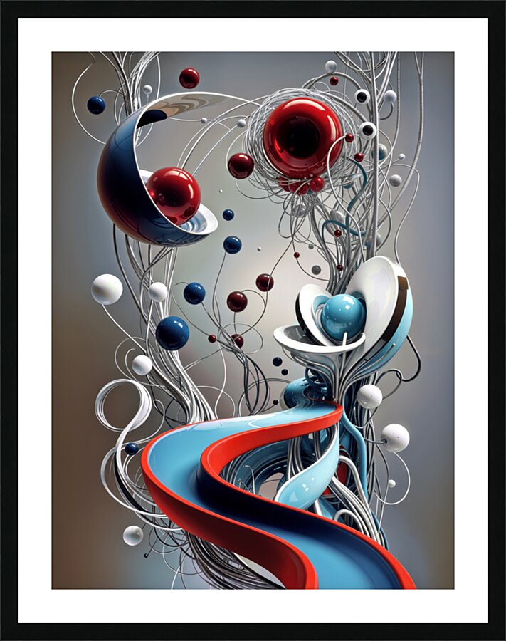 SPACE GAME WITH MARBLES Picture Frame print