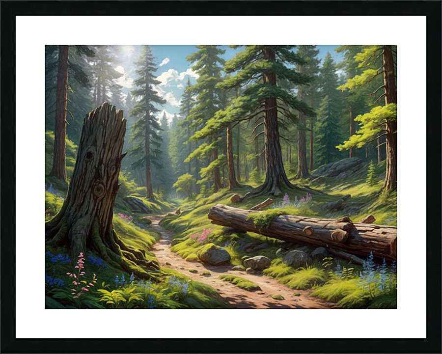 SUNLIT FOREST PATH Picture Frame print
