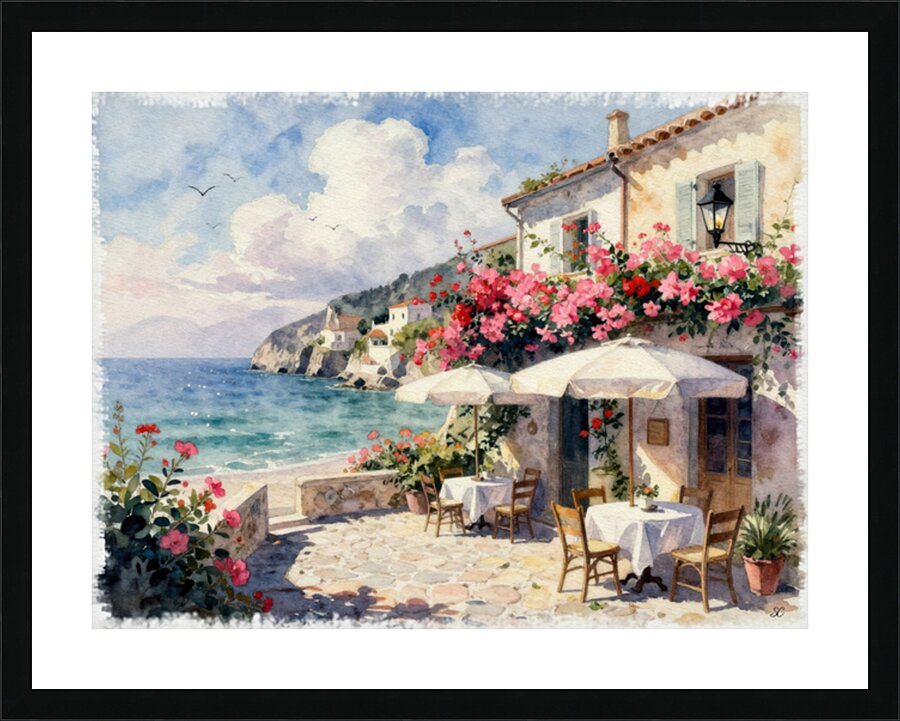 SEASIDE CAFE Picture Frame print
