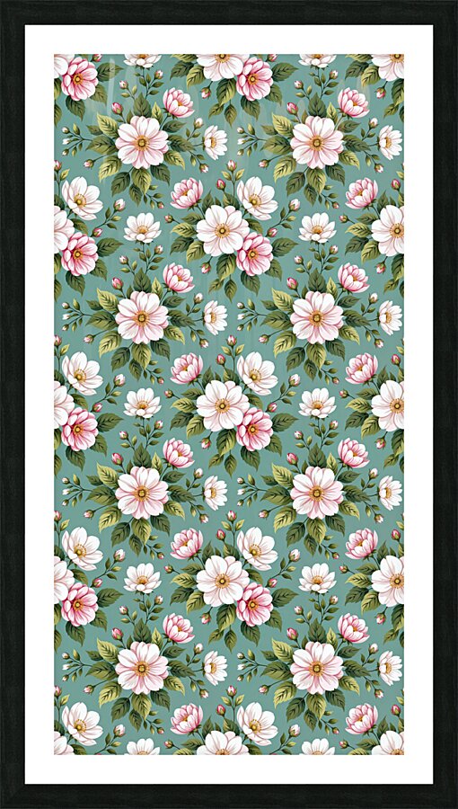 SEAMLESS FLORAL HORIZONTAL PATTERN Picture Frame print