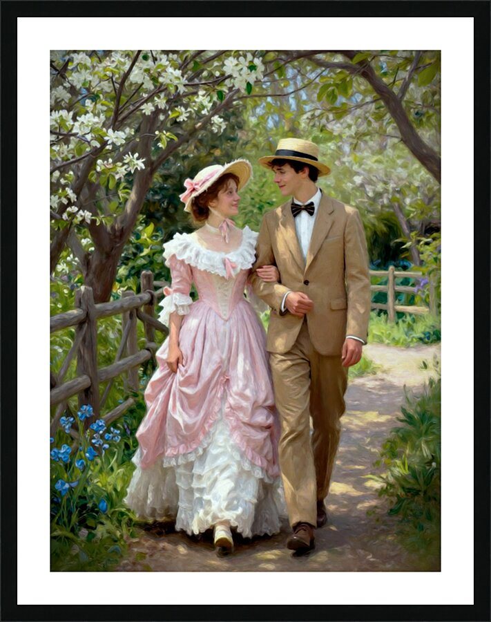 A STROLL FOR TWO LOVERS Picture Frame print