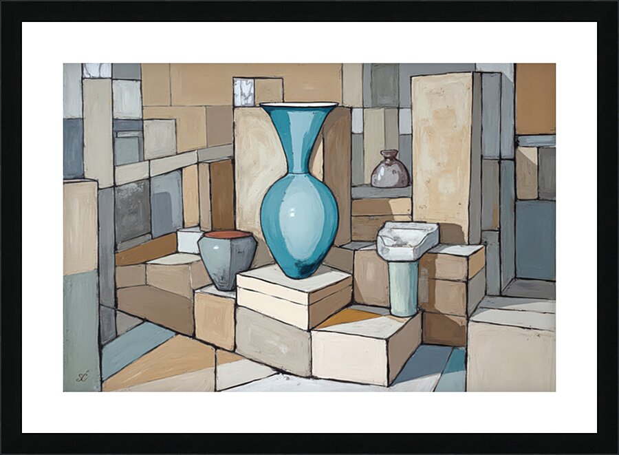 CUBIST BATHROOM Picture Frame print