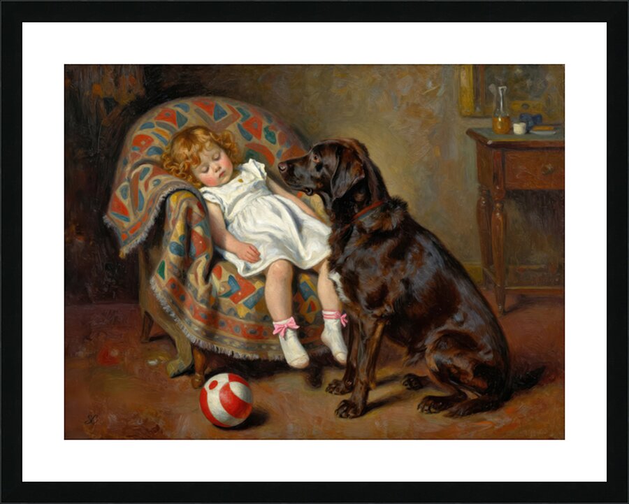 AFFECTIONATE GUARD DOG Picture Frame print