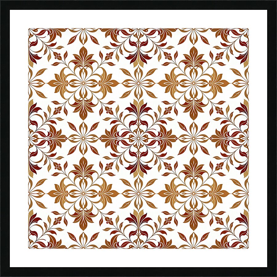 SEAMLESS FLORAL SQUARE PATTERN 1 Picture Frame print