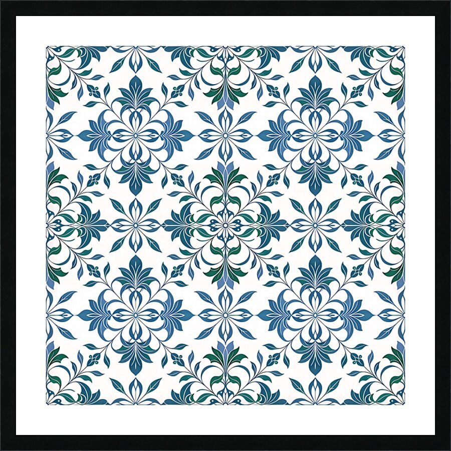 SEAMLESS FLORAL SQUARE PATTERN 3 Picture Frame print