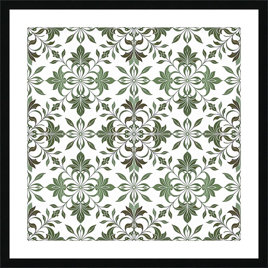 SEAMLESS FLORAL SQUARE PATTERN 2 Picture Frame print