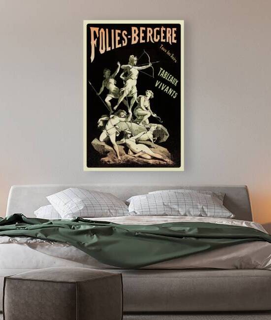 FOLIES BERGERE VINTAGE ADVERTISING POSTER by Sergio Cerrato