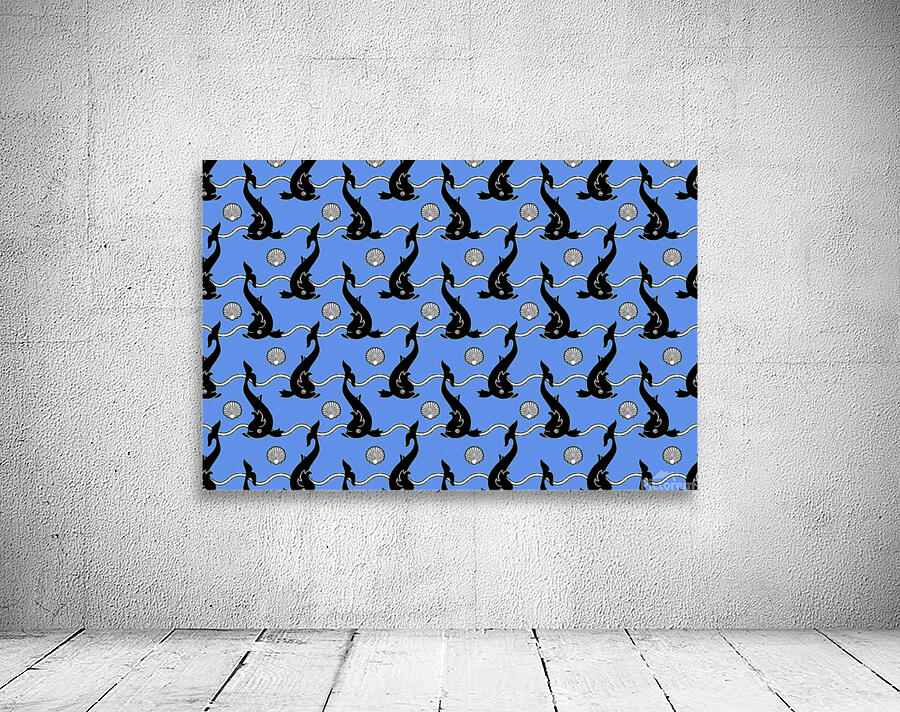 SEAMLESS PATTERN WITH DOLPHIN Wall Preview