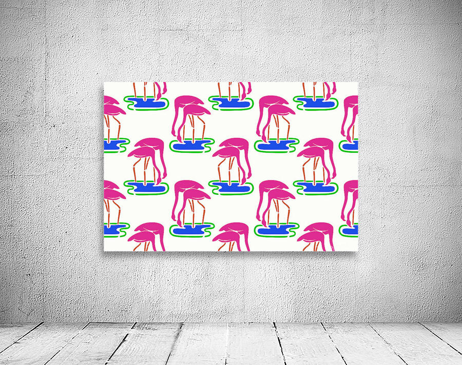 SEAMLESS PATTERN WITH FLAMINGOS Wall Preview