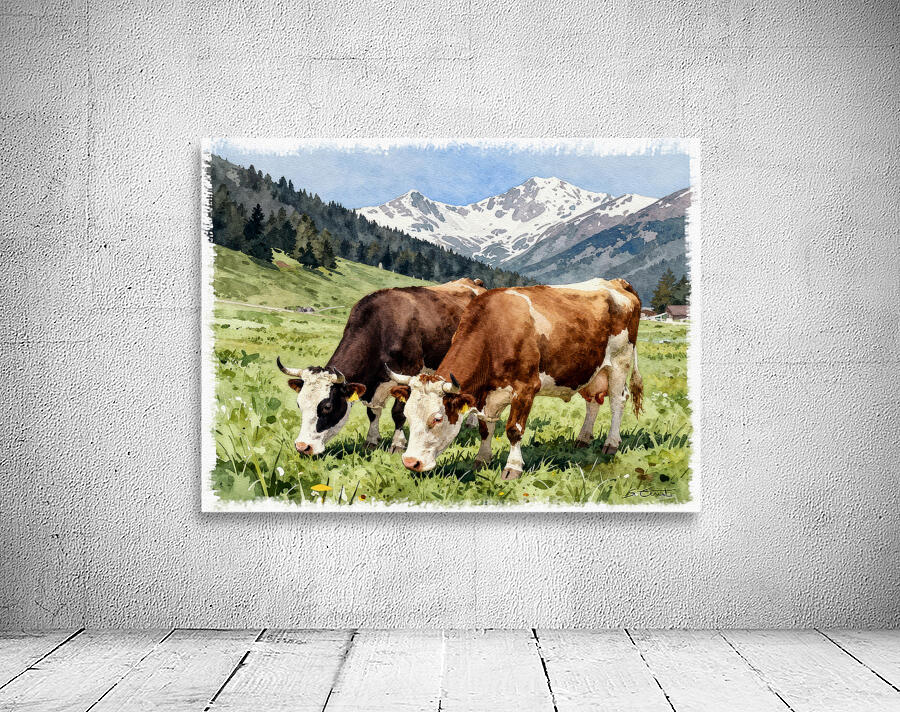  TWO COWS GRAZING Wall Preview
