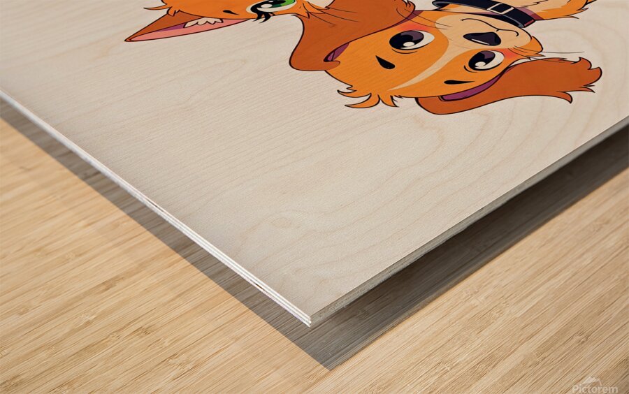 FRIENDSHIP BETWEEN DOG AND CAT Wood print