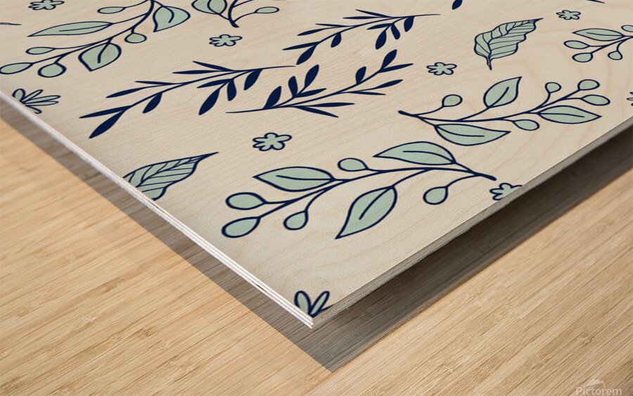 SEAMLESS FLORAL PATTERN  13 Wood print