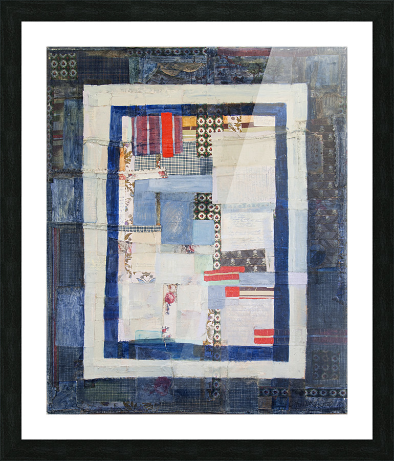 Vintage Indigo Quilt  Picture Frame print