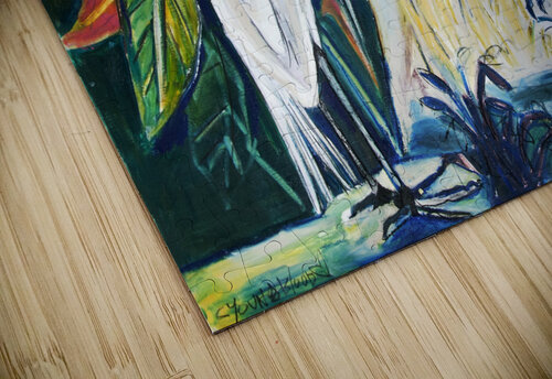 Egrets Face-to-Face Dark Caroline Youngblood puzzle