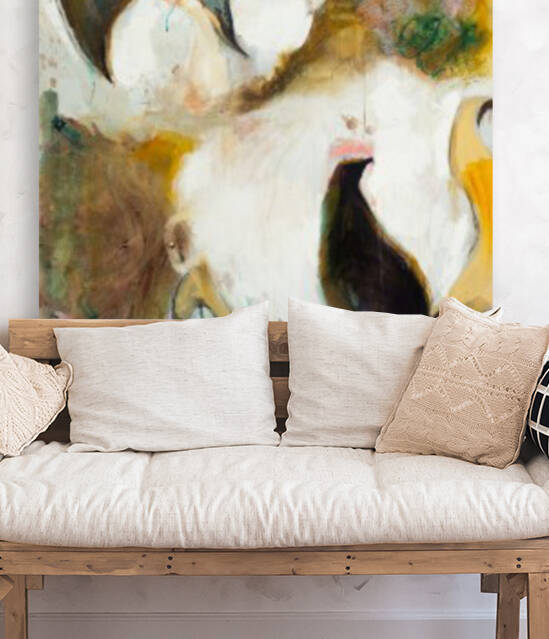 Louisiana Cotton Abstraction with Yellow by Caroline Youngblood