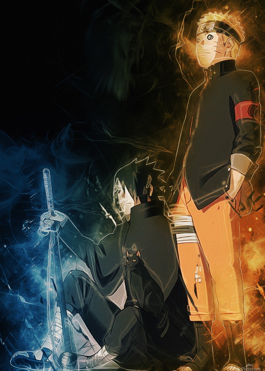 Naruto and Sasuke by Coolbits Artworks Wall Art
