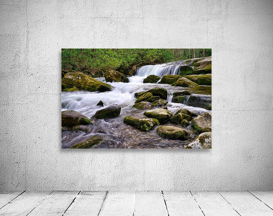 Serene Mountain Stream Cascade Wall Preview