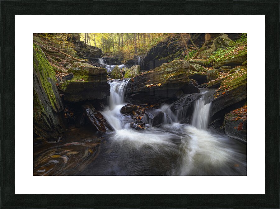 Golden Cascade Picture Frame print
