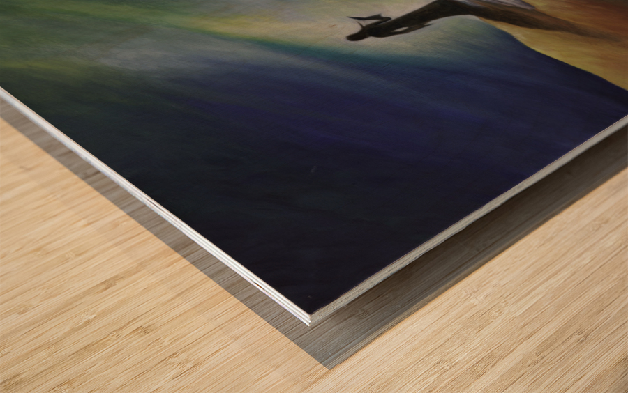 Beyond here Wood print