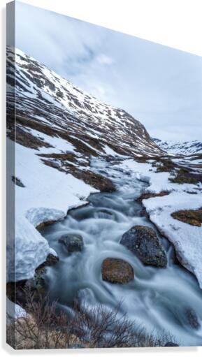 Snow Melting River Canvas Print