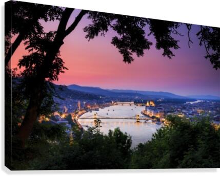 Danube River at Sunset Canvas Print