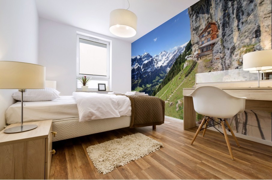 Aescher Mountain Hotel Mural print
