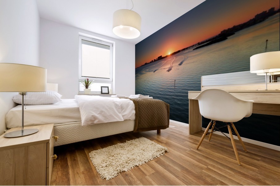 Racing the Sunset Mural print
