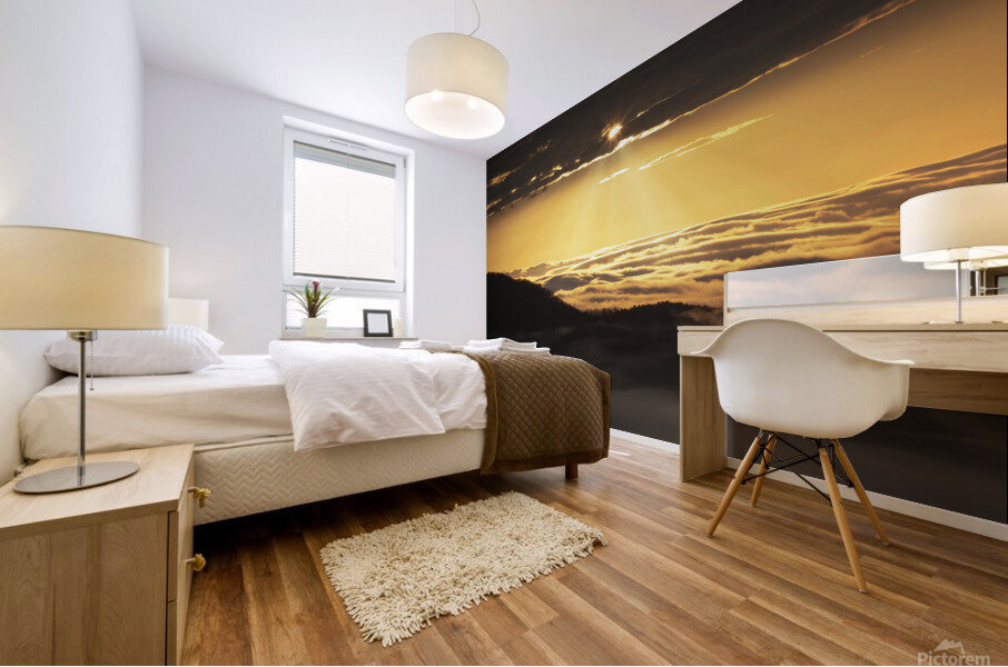 Sunrise Above The Clouds Mural print