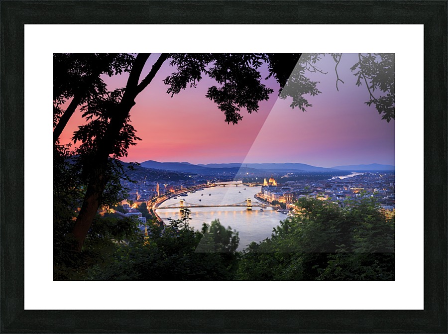 Danube River at Sunset Picture Frame print