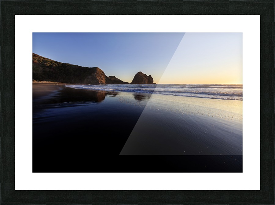 Black Sand Beach Picture Frame print