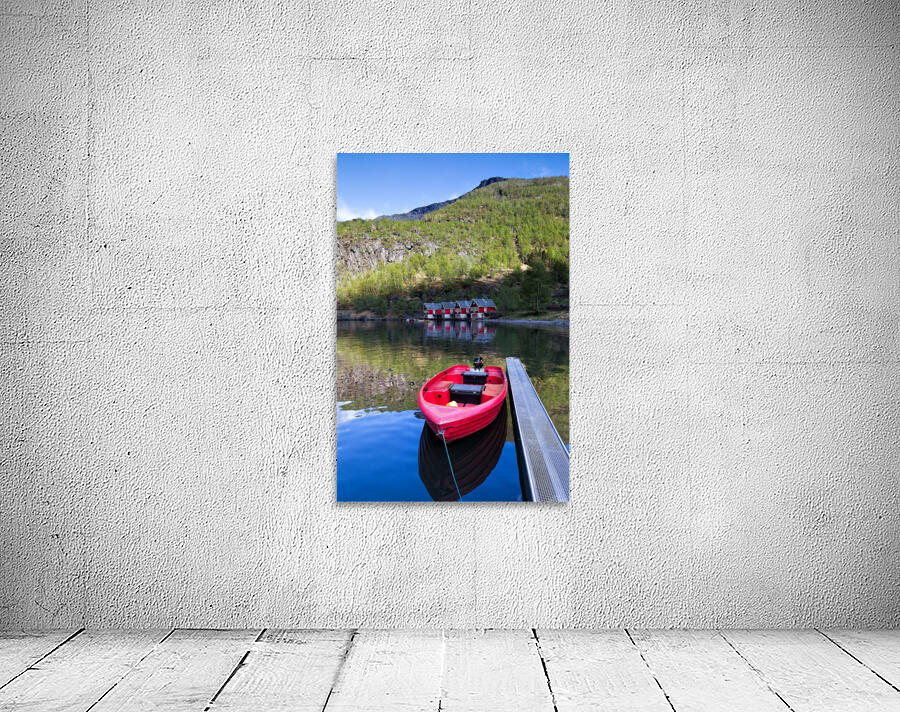 Red Boat Reflection Wall Preview