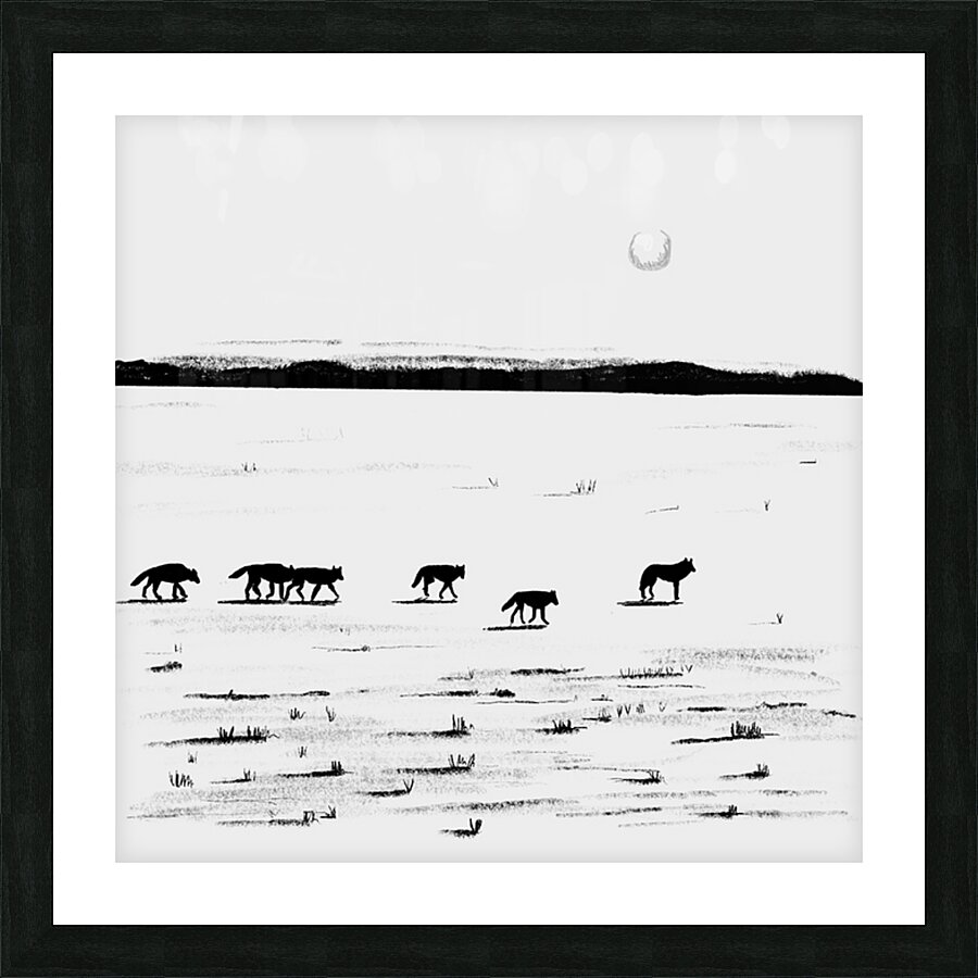 Winter Scene - Wolves Picture Frame print