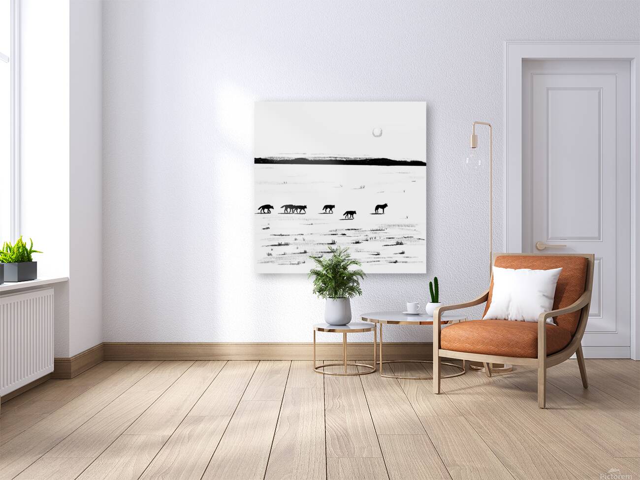 Winter Scene - Wolves Reproduction