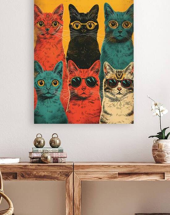 Colorful and Funky Cats  by decowallart