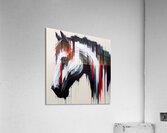 Glitch Art Horse  Bold Red & Black Abstract Art Print Digital Download Modern Wall Art for Home or Office Decor Acrylic Print
