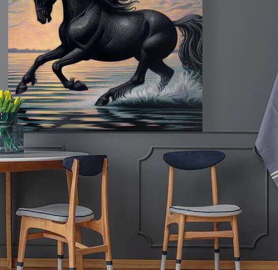 Black Horse On The Beach by Pro Designs 77