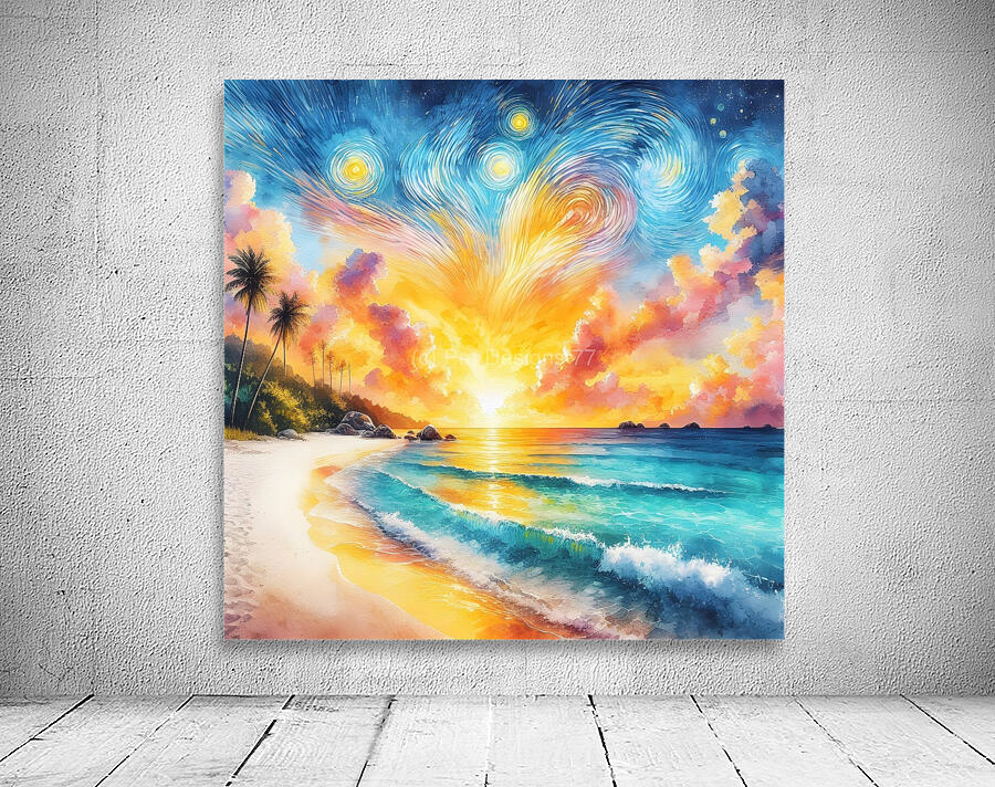 Celestial Dreamscape Wall Art - Captivating Starry Sky Painting Wall Preview