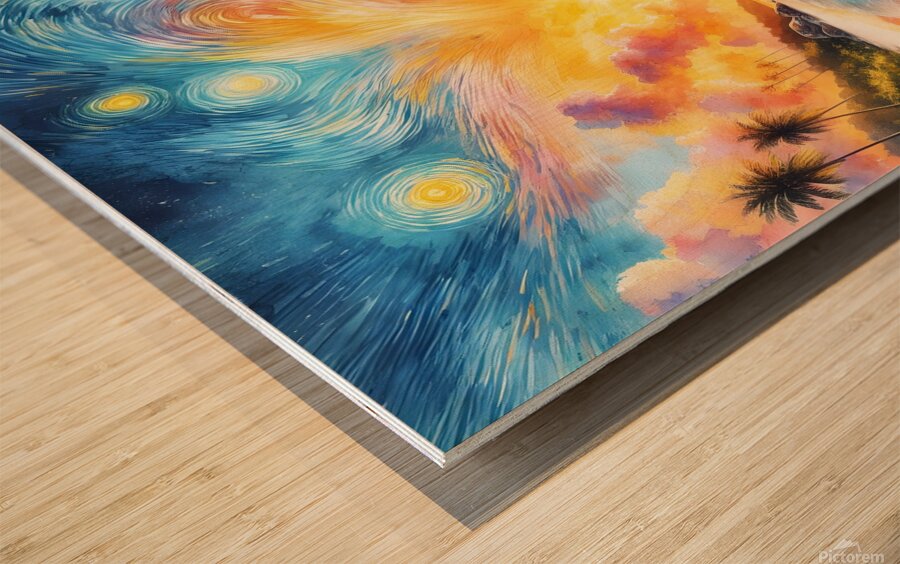 Celestial Dreamscape Wall Art - Captivating Starry Sky Painting Wood print
